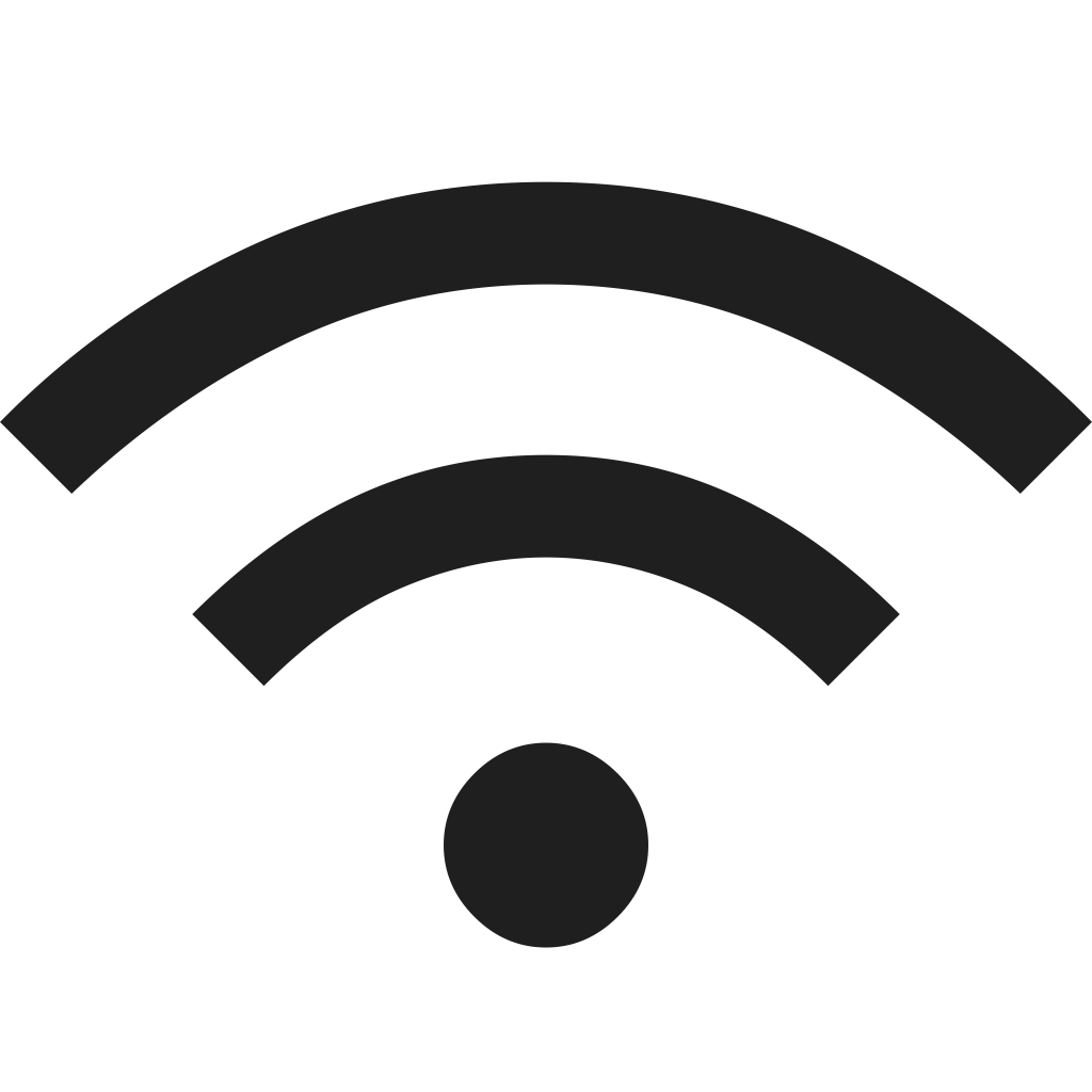WiFi-Icon, Einrichtung von Internet-Anschlüssen und WLAN/WiFi.